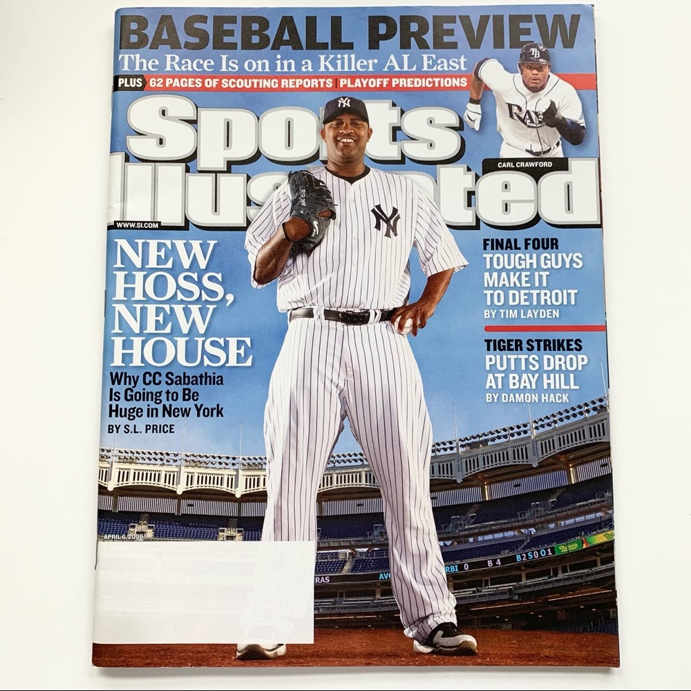 C.C. Sabathia New York Yankees Sports Illustrated Magazine Issue April 6, 2009